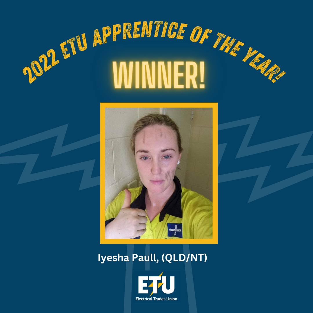 ETU National Apprentice of the Year Iyesha Paull